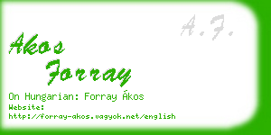 akos forray business card