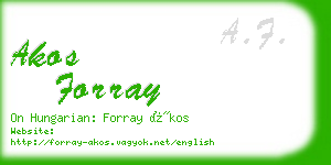 akos forray business card